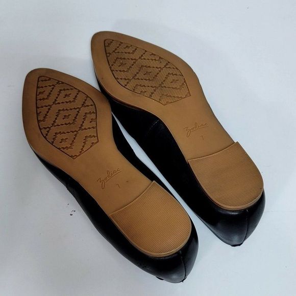 ZODIAC Womens 7 EU37 Black‎ Leather Hill Pointed Toe Slip On Flats - Picture 7 of 9